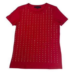 Tommy Hilfiger Red Studded Short Sleeve Tee Size S/P